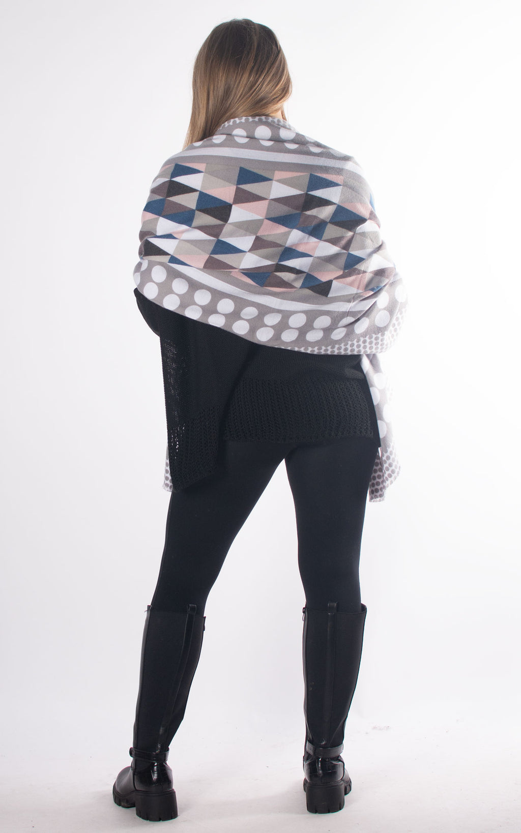 Scarf | Dots and Triangles | Grey