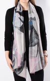 Scarf | Large Flower | Grey