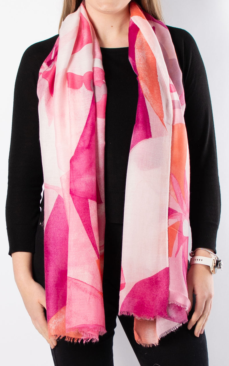 Scarf | Large Flower | Pink