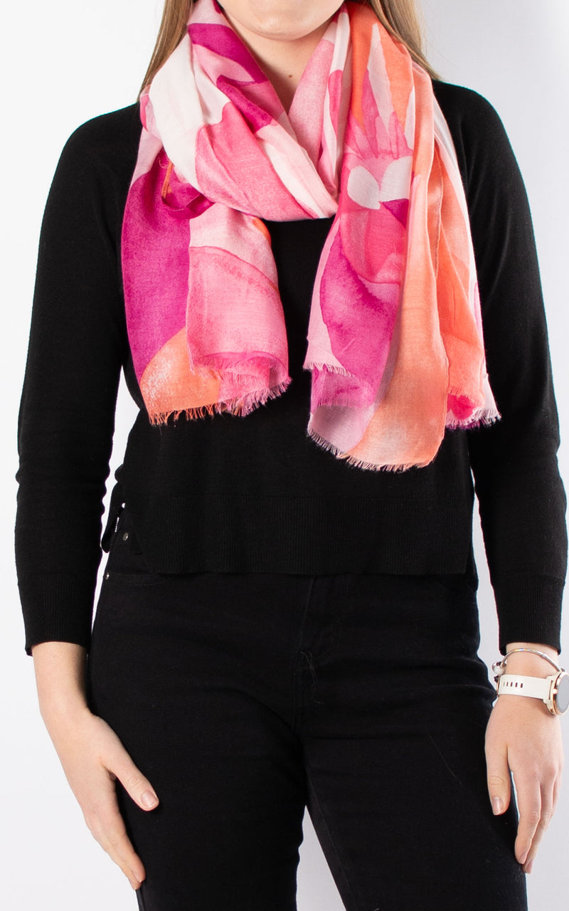Scarf | Large Flower | Pink