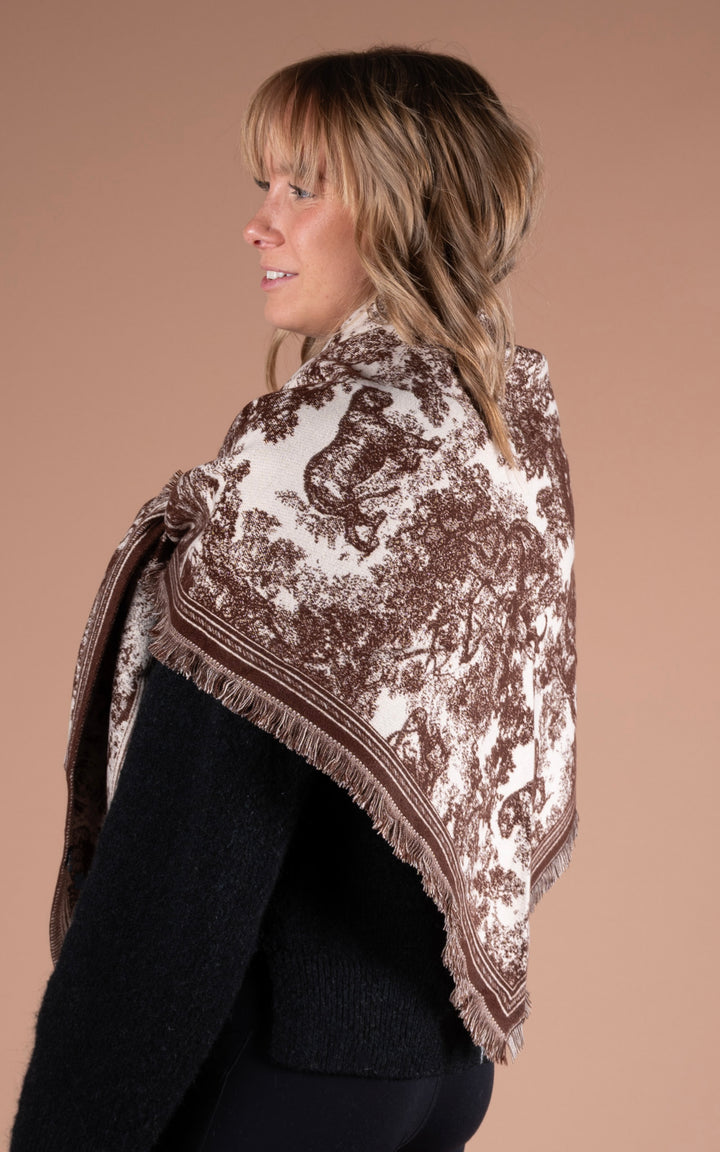 Scarf | Paisley Animal | Chocolate