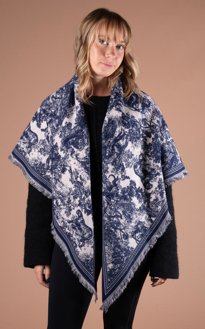 Scarf | Paisley Animal | Navy