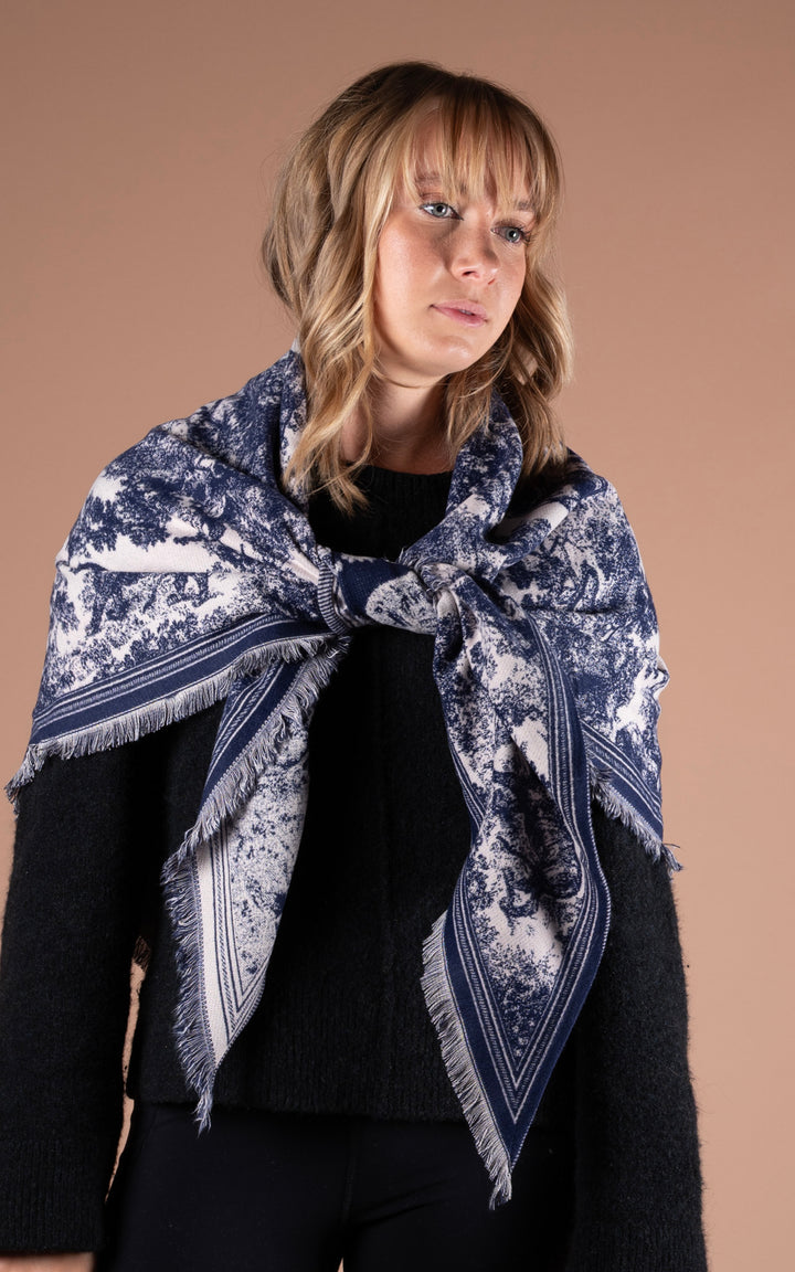 Scarf | Paisley Animal | Navy
