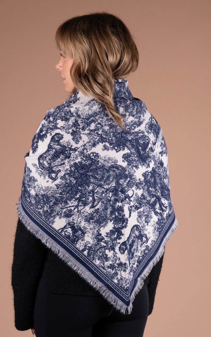 Scarf | Paisley Animal | Navy