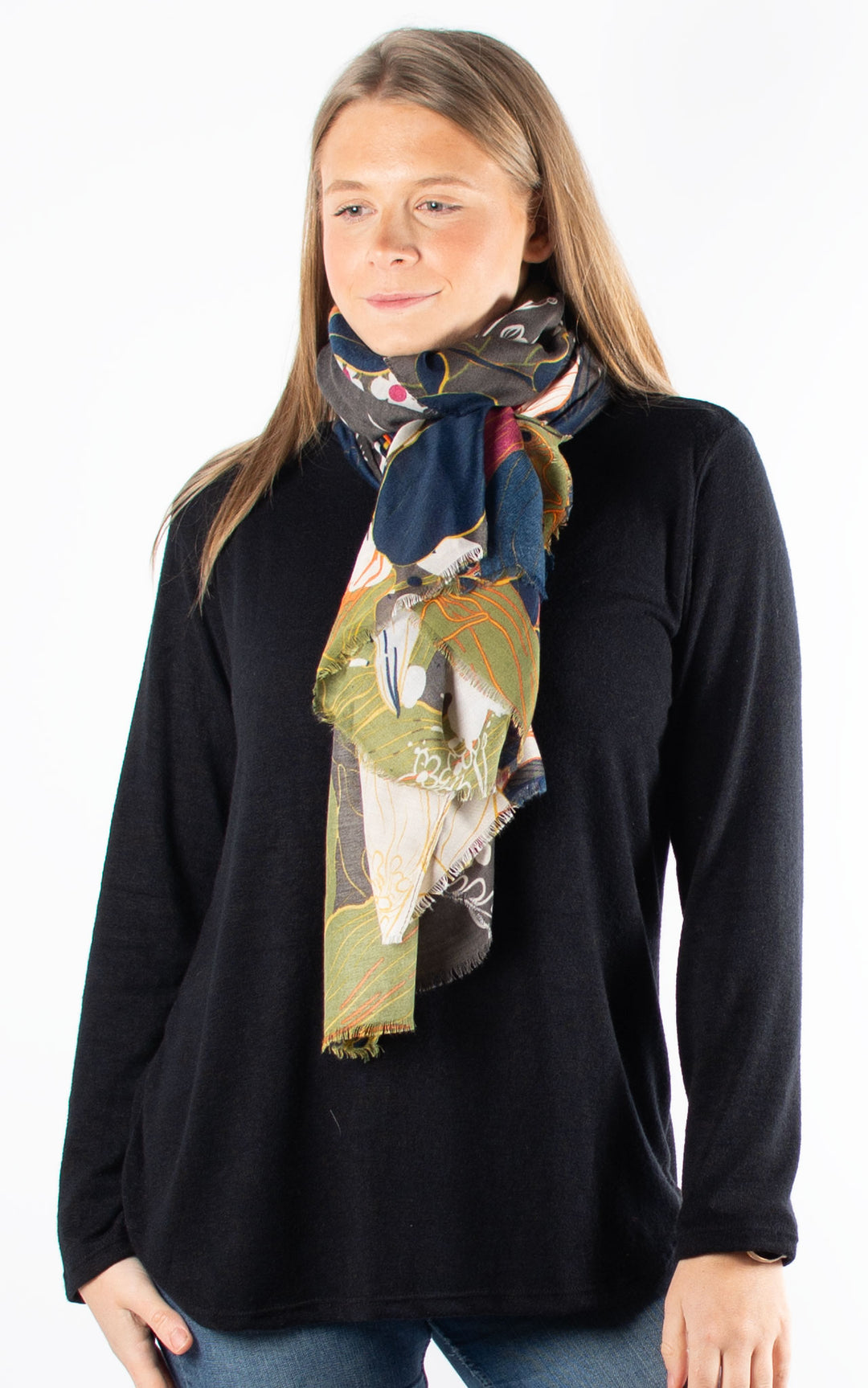 Scarves | Floral Navy Blue