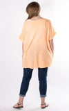 Sequin Star Cheesecloth Top | Neon Orange