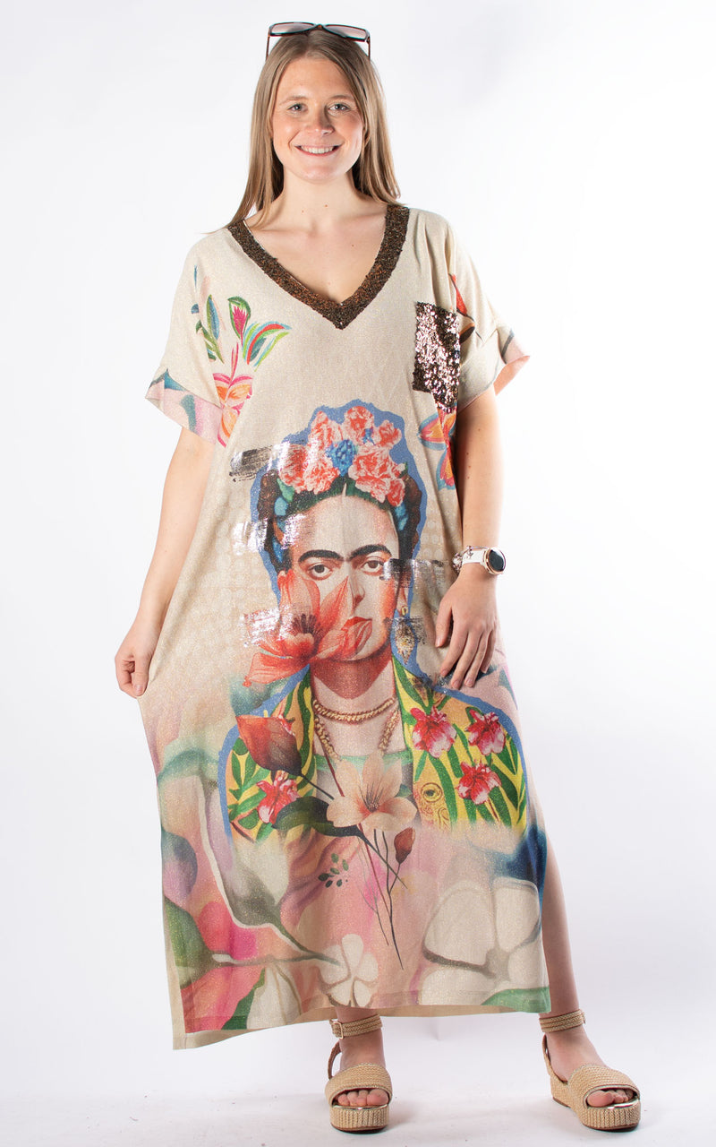 Sequin V-neck Dress | Maxi | Frida