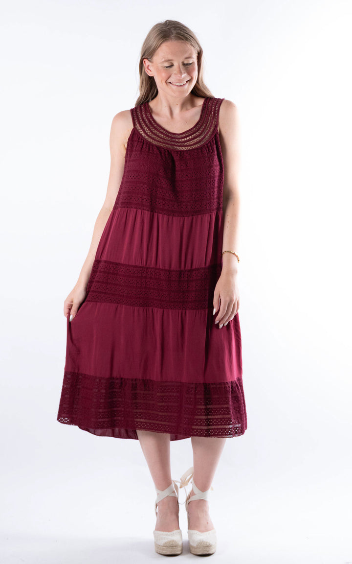 Shaya Midi Dress | Wine