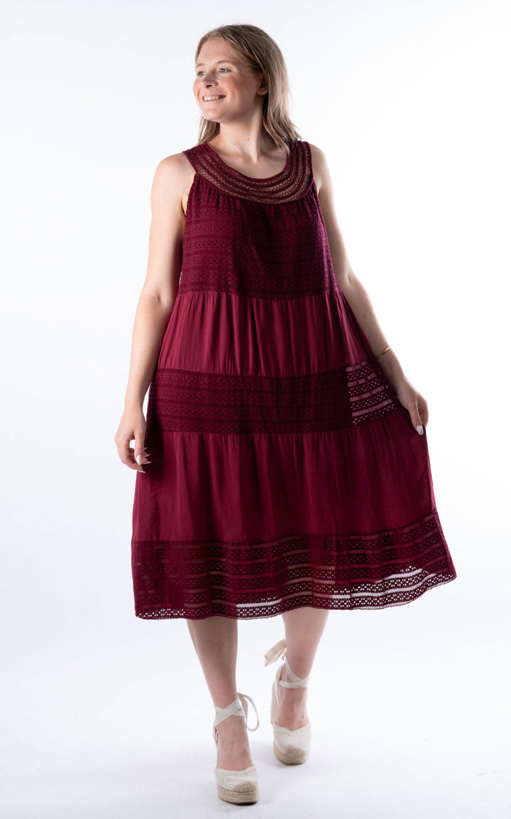 Shaya Midi Dress | Wine