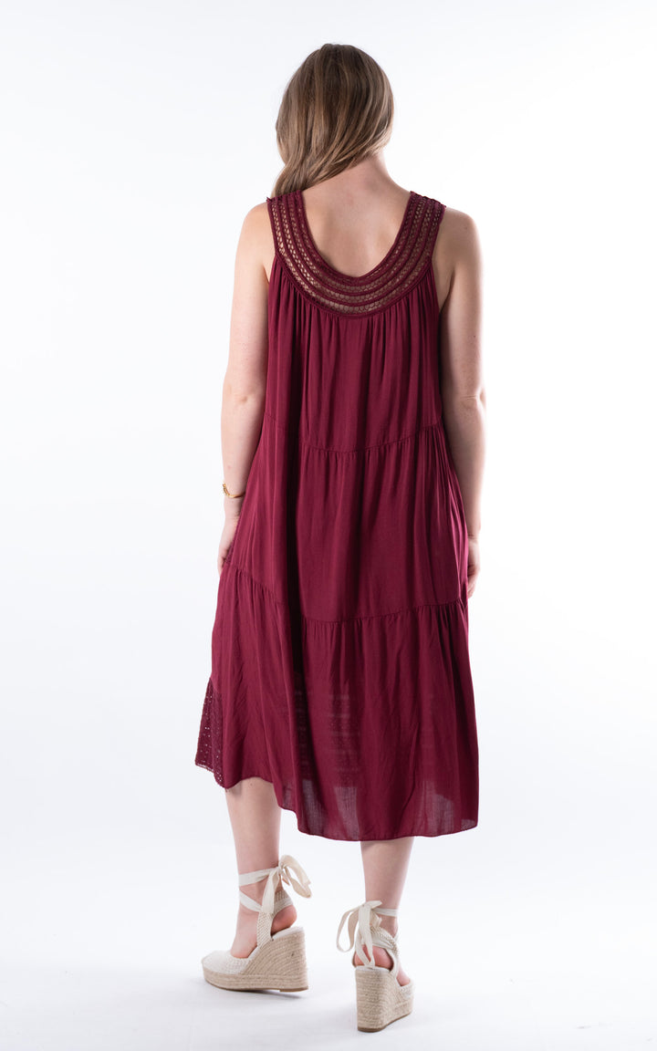 Shaya Midi Dress | Wine