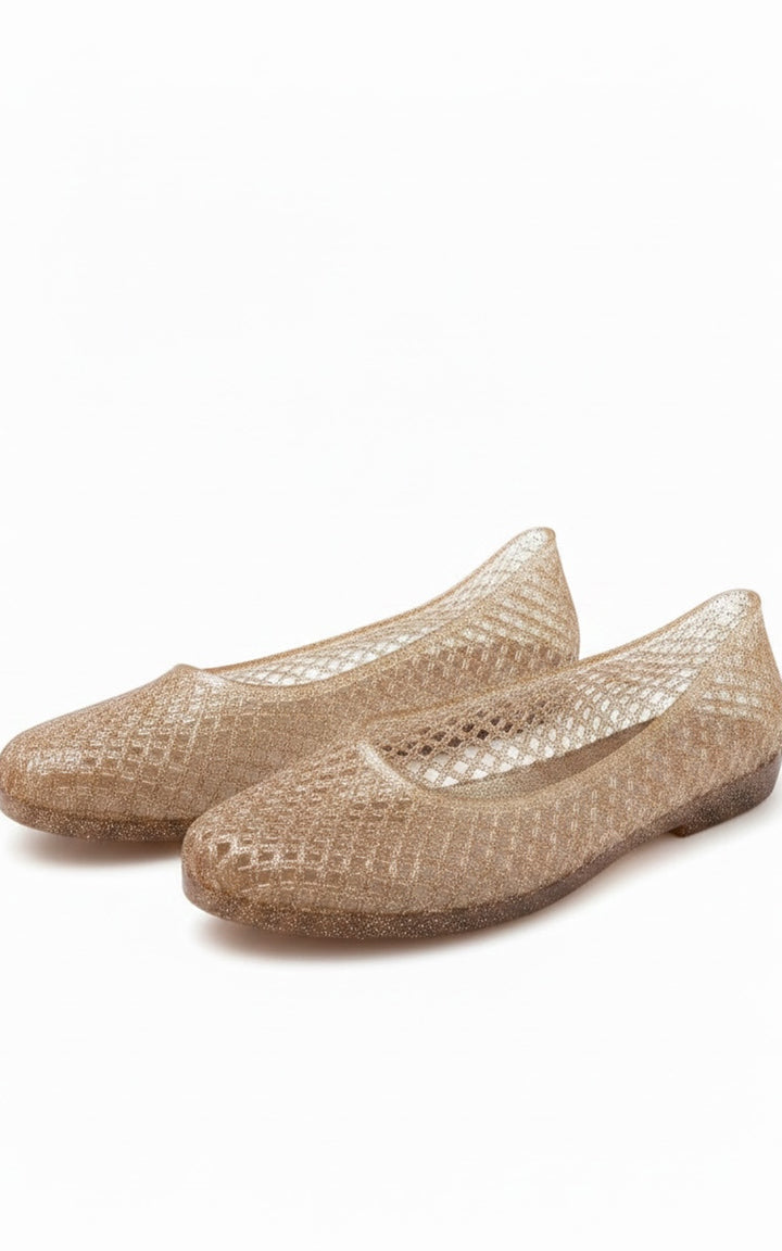Shimmer Ballet Flats | Champagne
