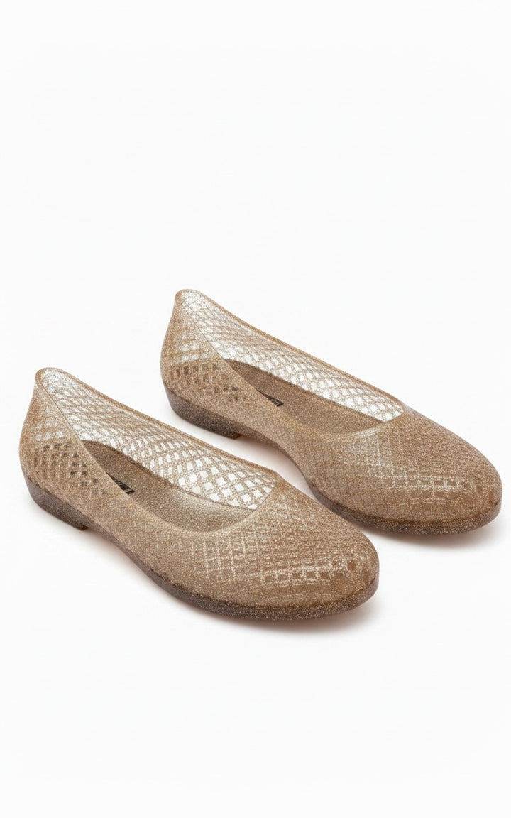 Shimmer Ballet Flats | Champagne