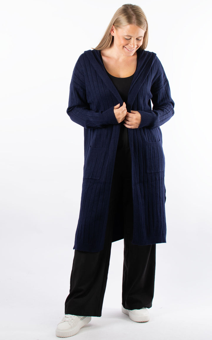 Shona Hooded Cardigan | Navy