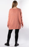 Side Flower Knit Jumper | Peach