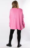 Side Flower Knit Jumper | Pink