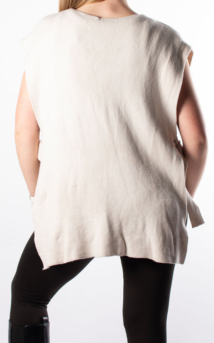 Side Tie Waistcoat | Beige