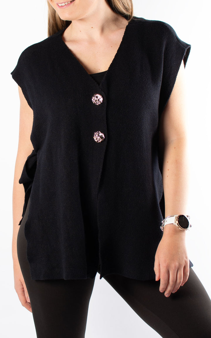 Side Tie Waistcoat | Black