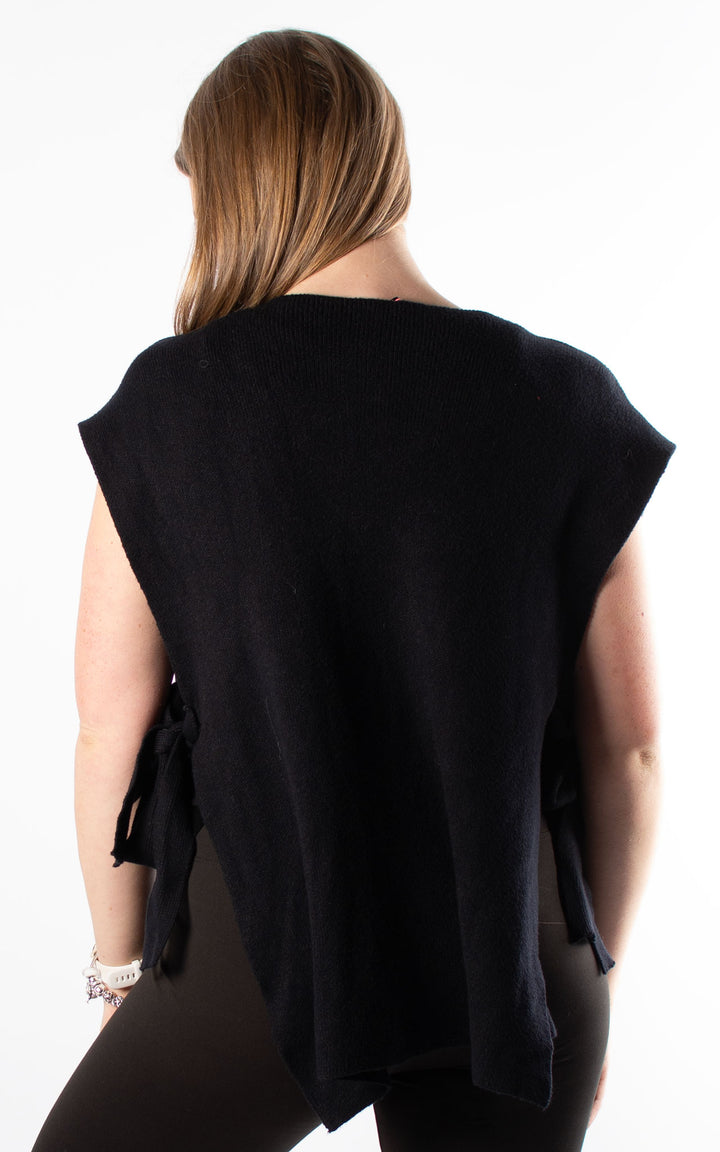 Side Tie Waistcoat | Black