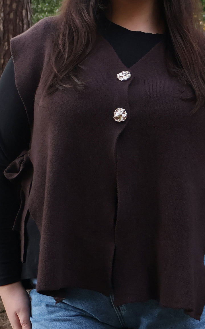 Side Tie Waistcoat | Chocolate