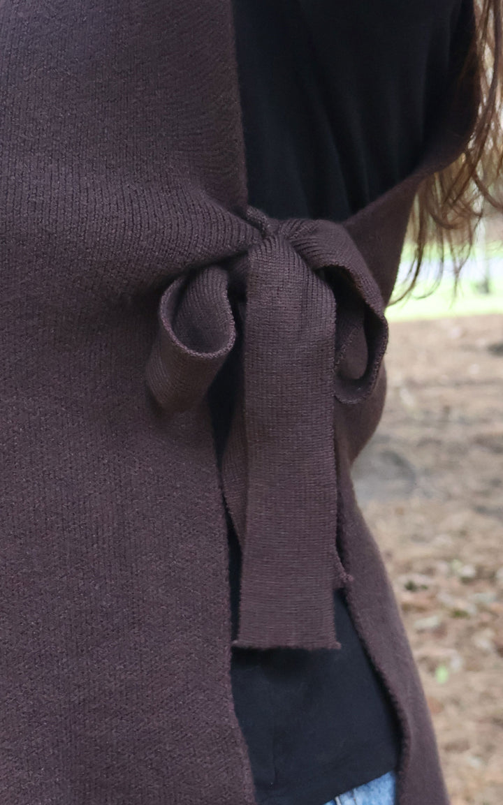 Side Tie Waistcoat | Chocolate