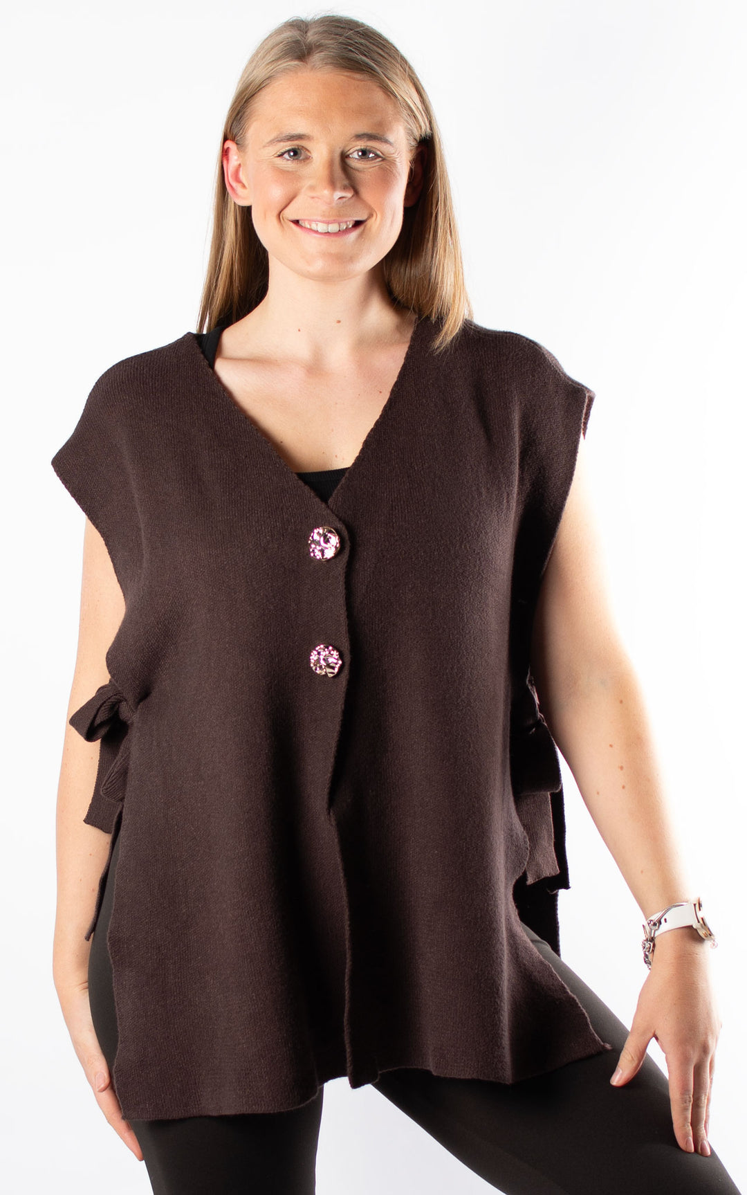 Side Tie Waistcoat | Chocolate