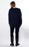 Simone Button V-neck | Navy