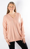 Simone Button V-neck | Pink