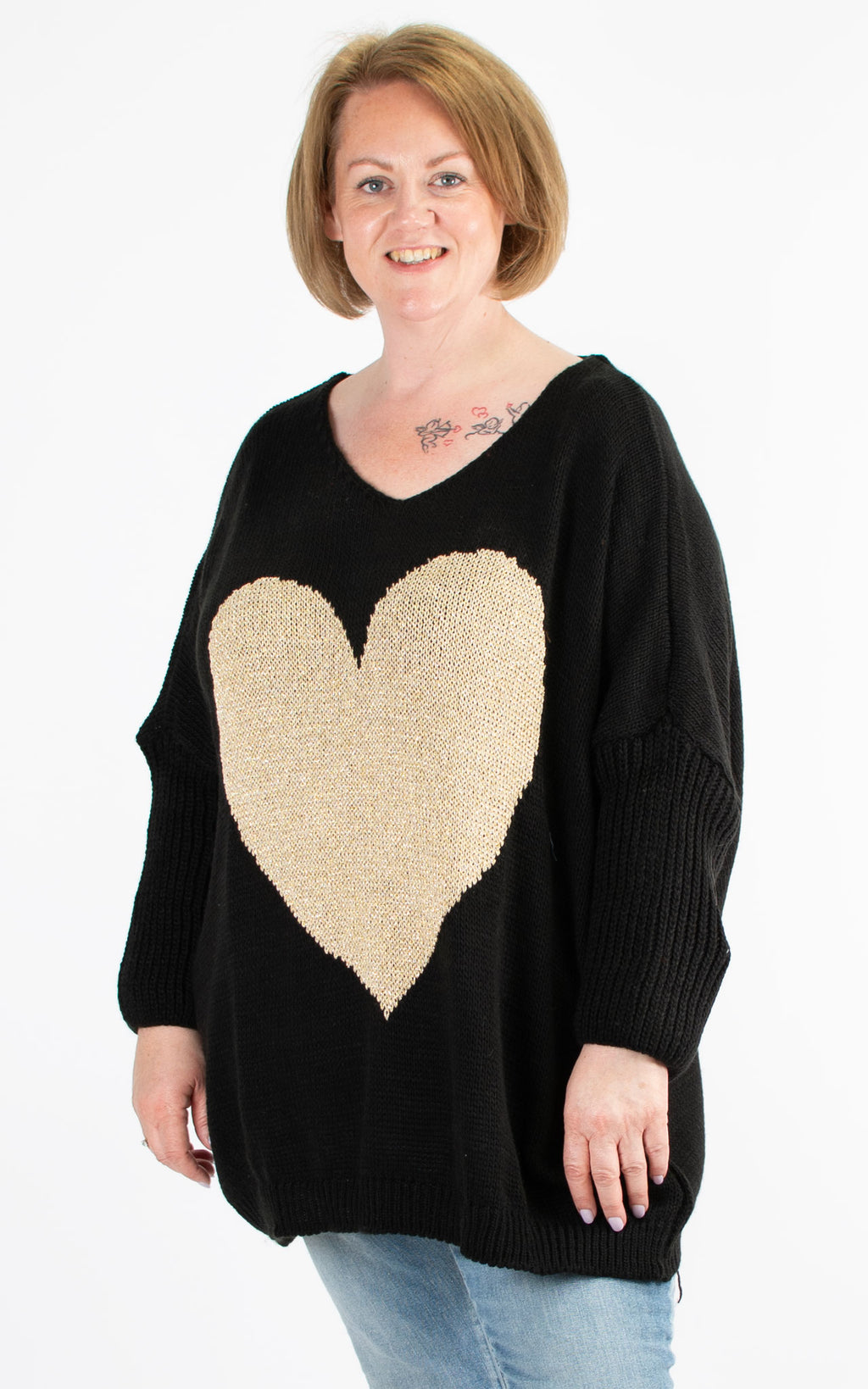 Simone Heart Jumper | Black