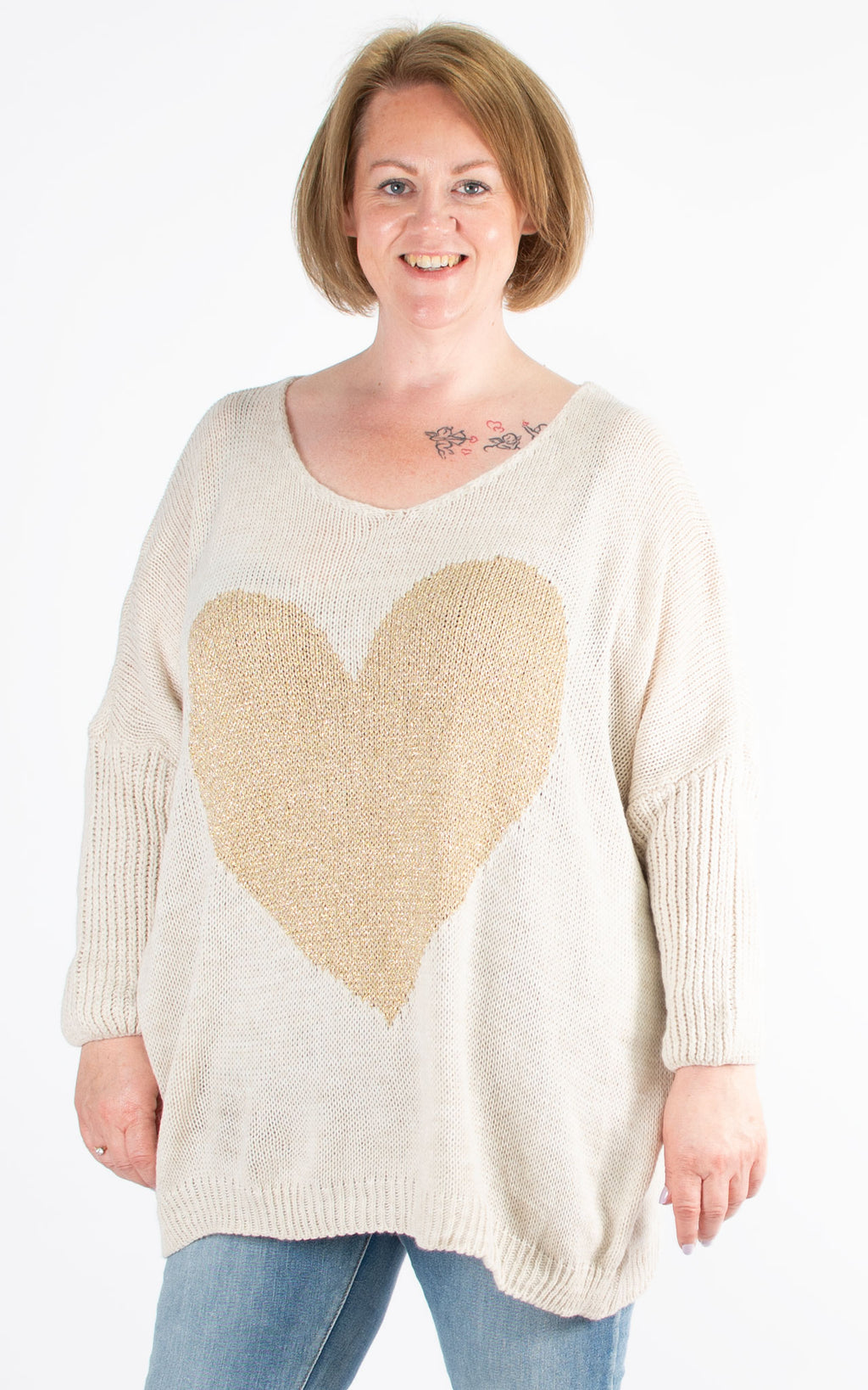 Simone Heart Jumper | Cream