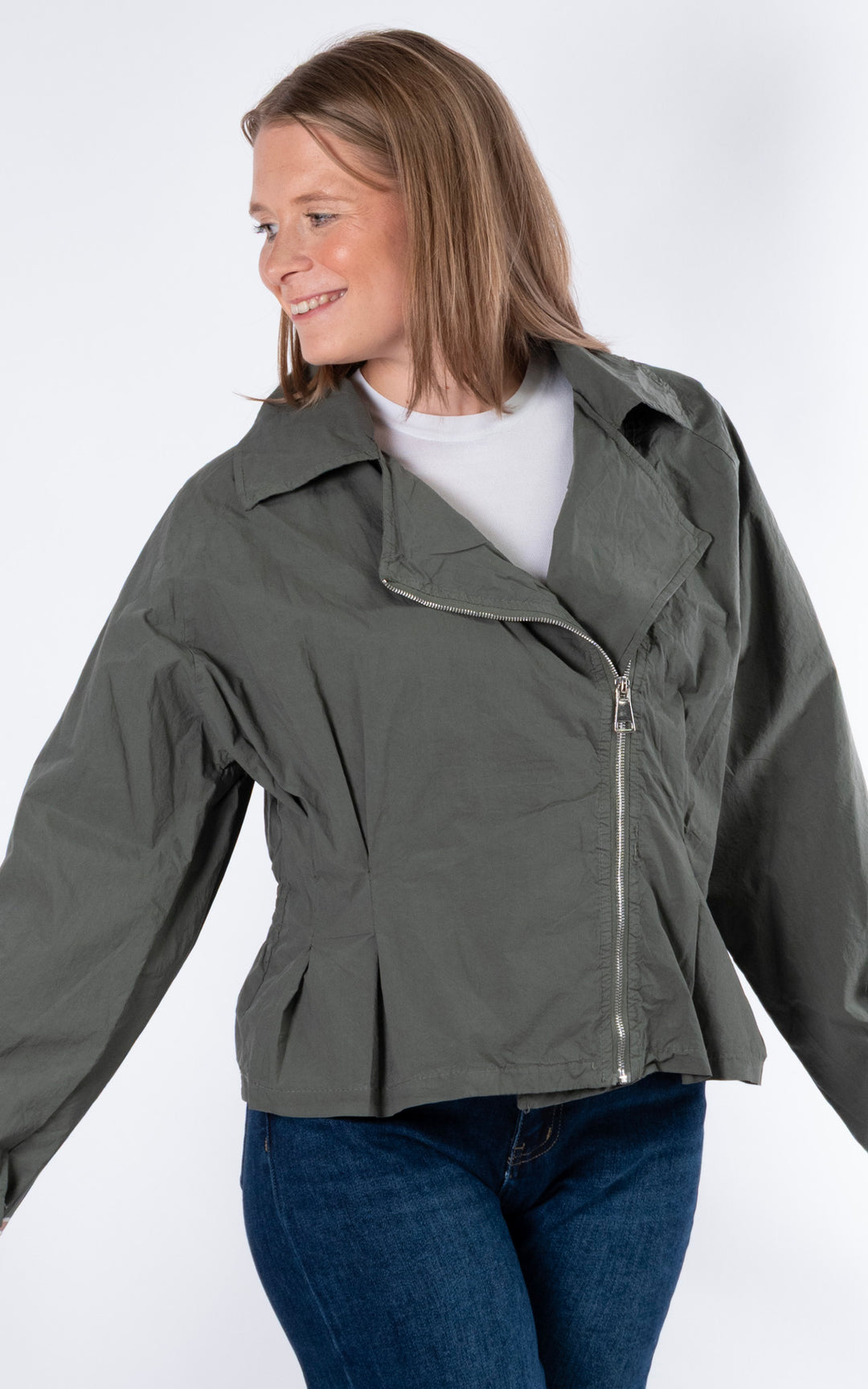 Sofi Light Zip Through Jacket | Khaki