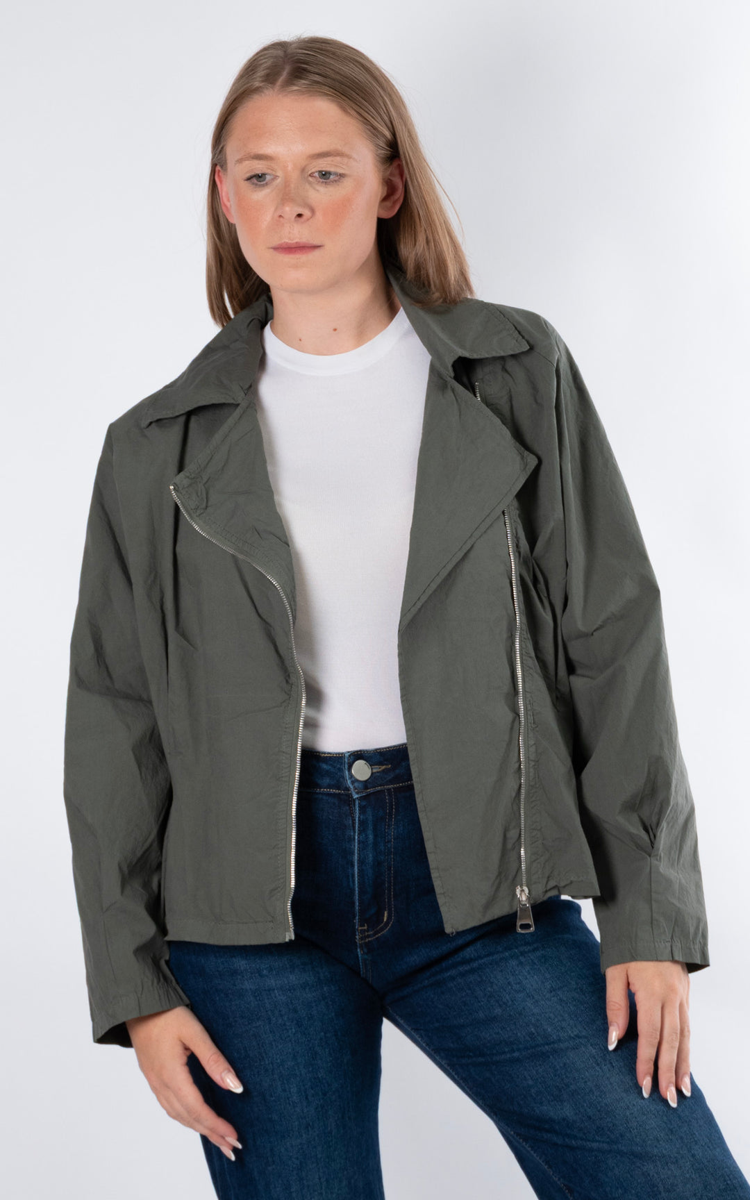 Sofi Light Zip Through Jacket | Khaki