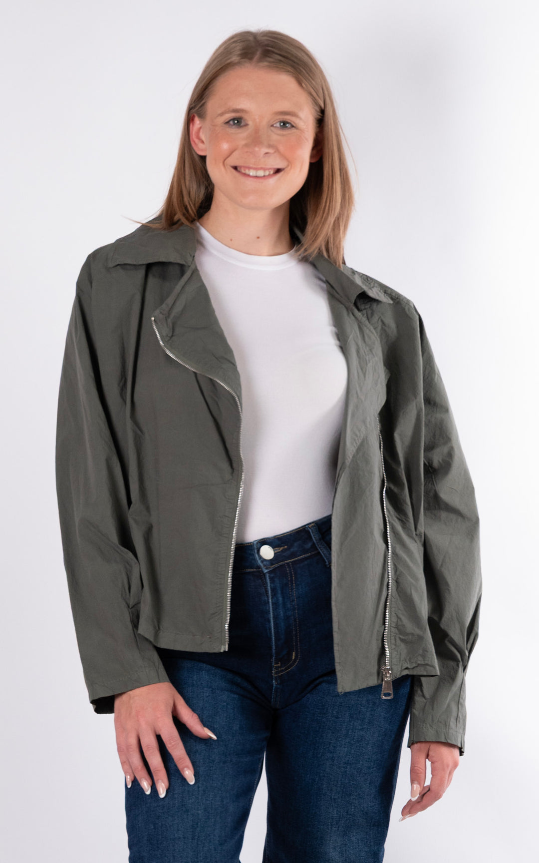 Sofi Light Zip Through Jacket | Khaki