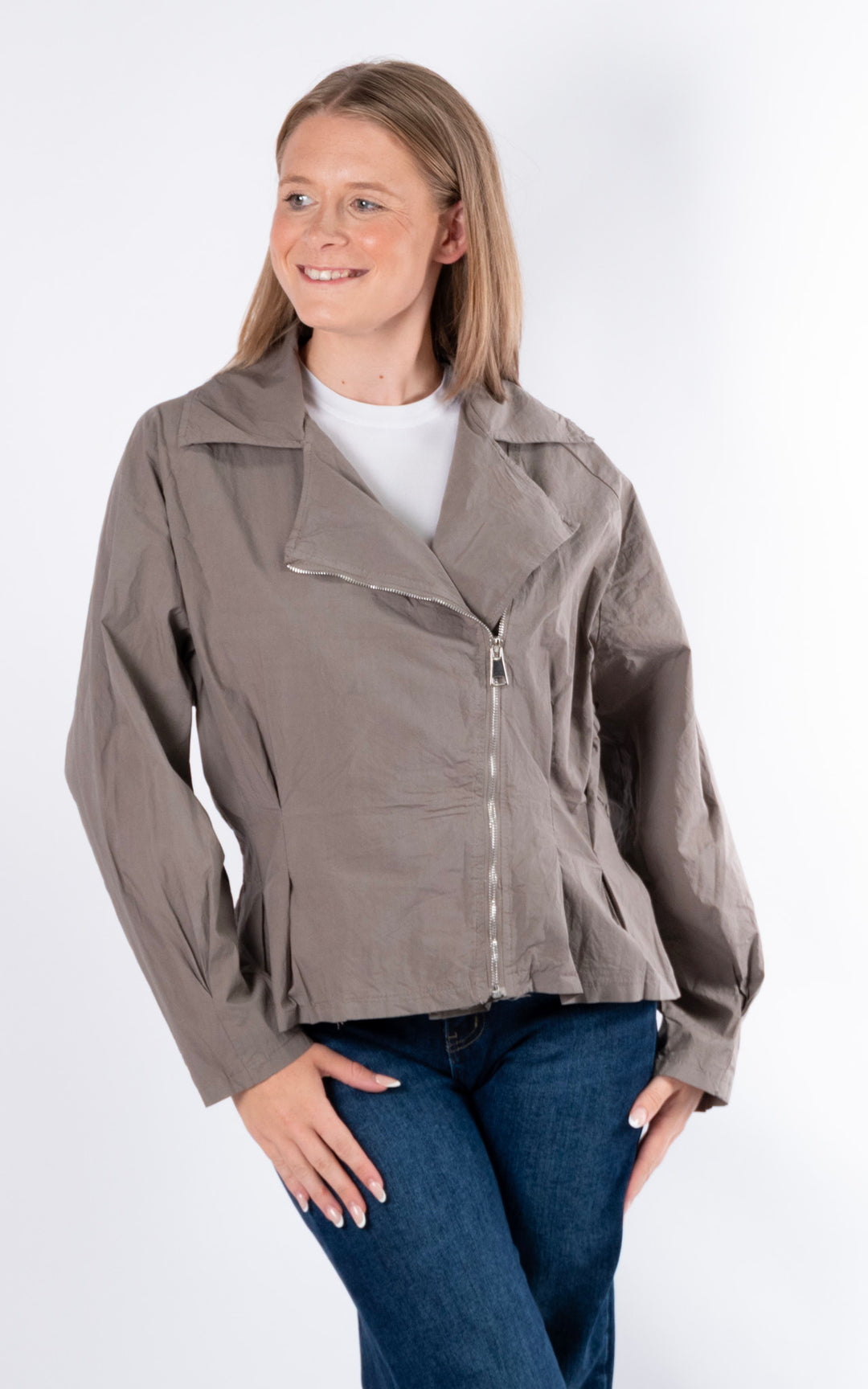 Sofi Light Zip Through Jacket | Pebble