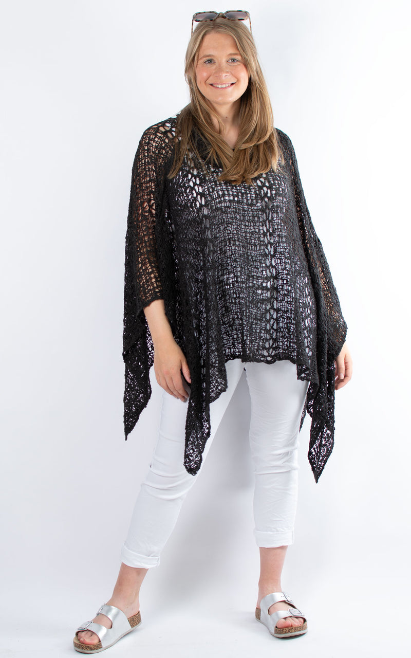 Sofi Neck Poncho | Black