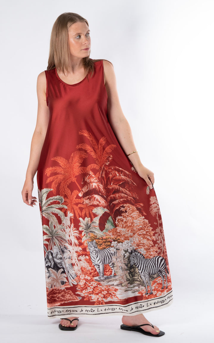 Sofia Jungle Dress | Rust