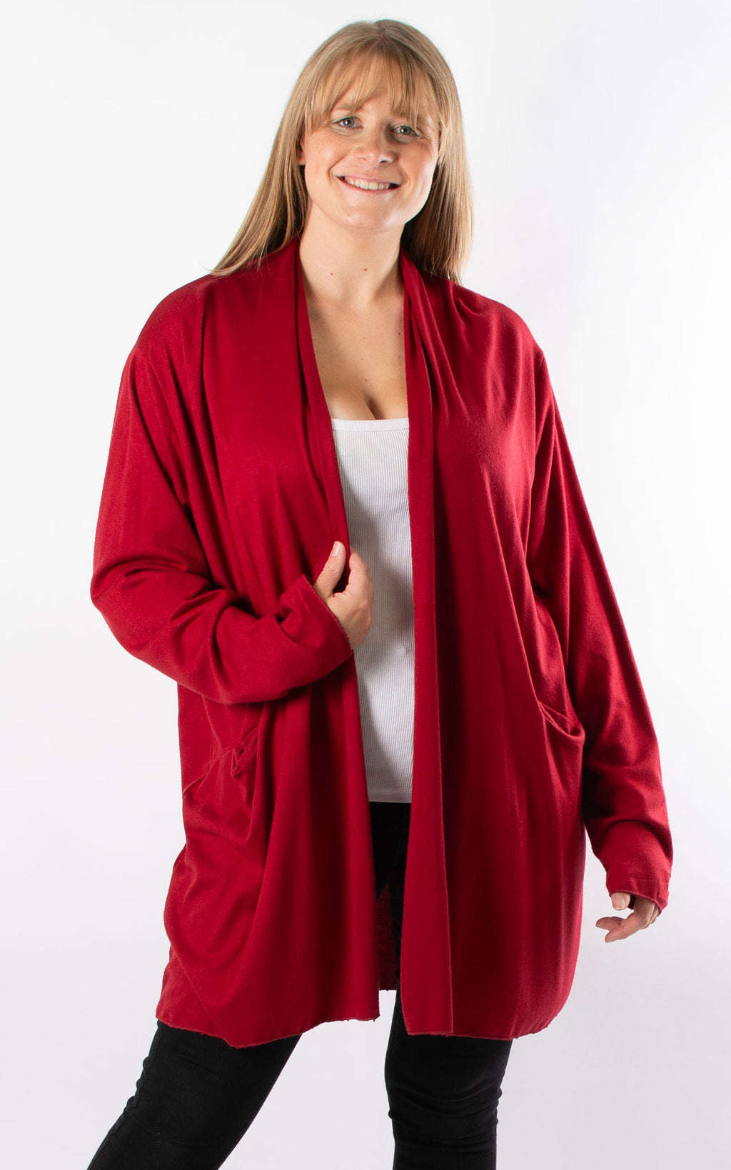 Soft Knit Cardigan | Red