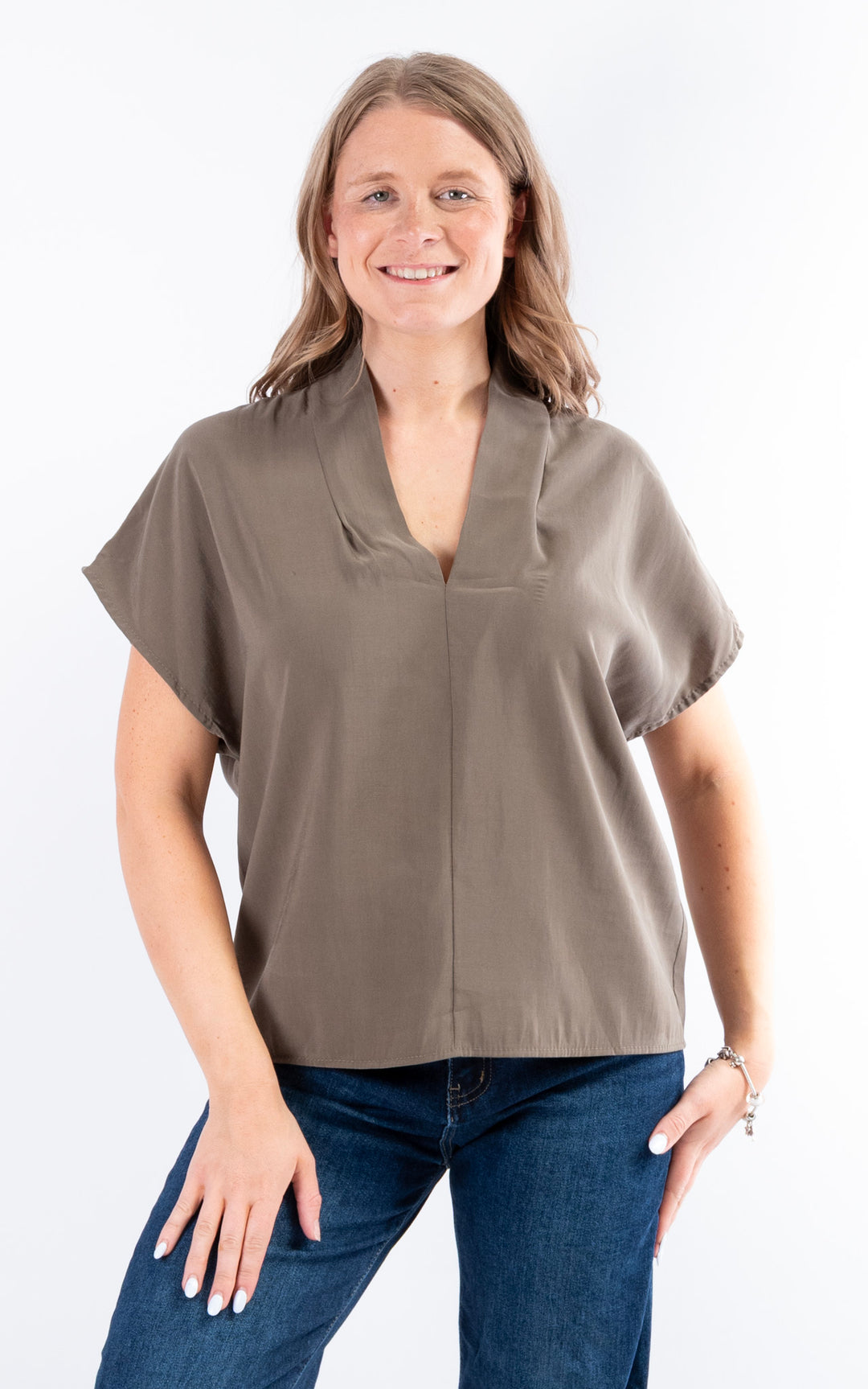 Sonoran V-Neck Top | Khaki