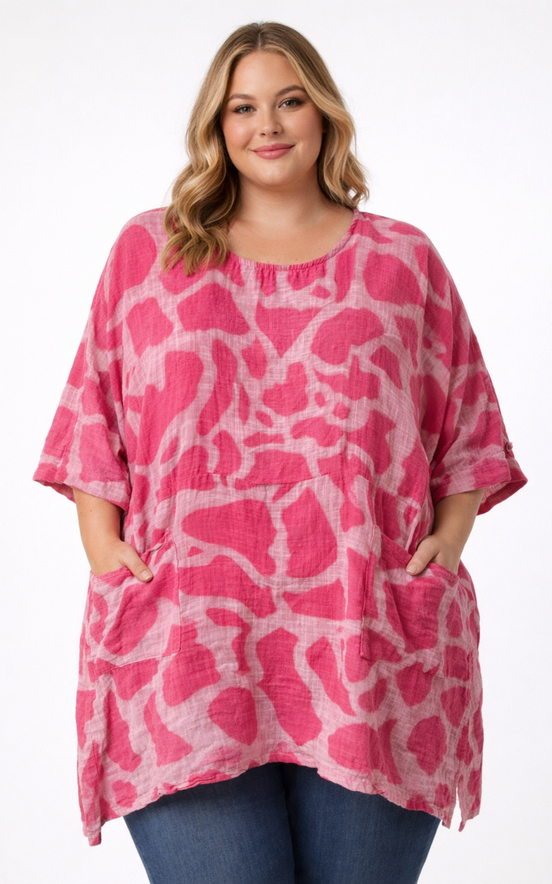 Sophia Leopard Top | Hot Pink