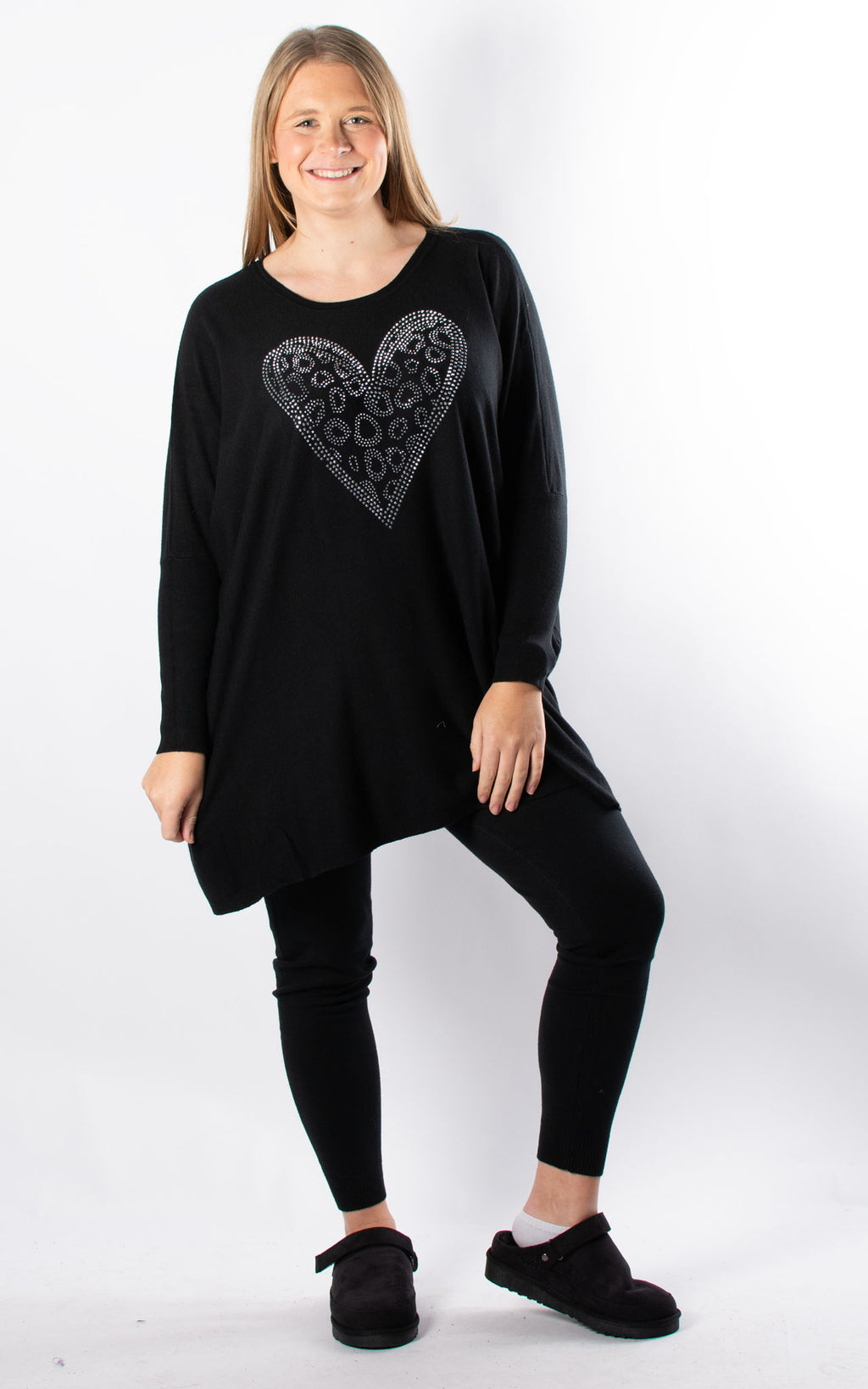 Sparkle Heart Lounge Set | Black