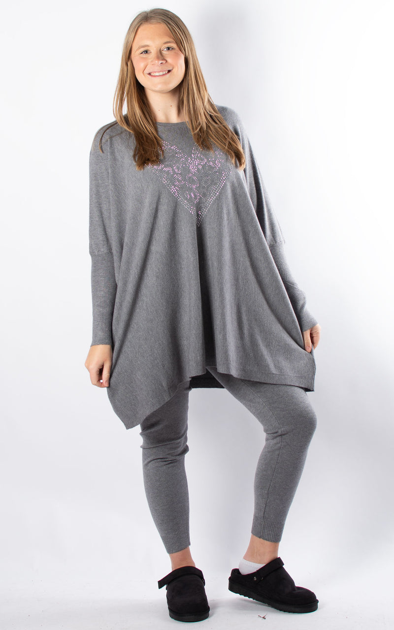 Sparkle Heart Lounge Set | Grey