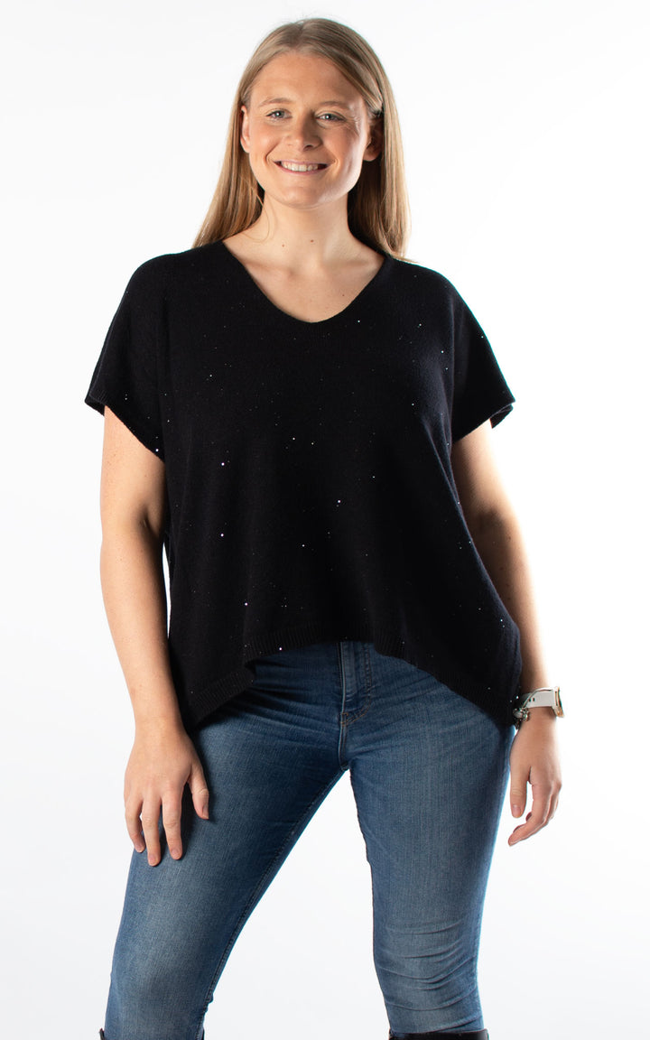 Sparkle V-Neck | Black