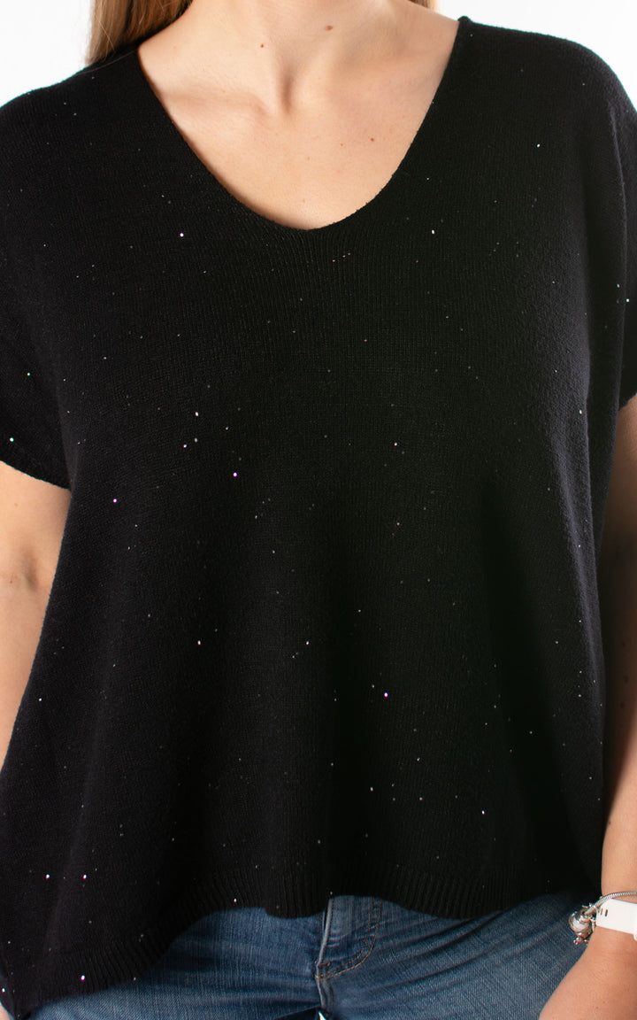 Sparkle V-Neck | Black