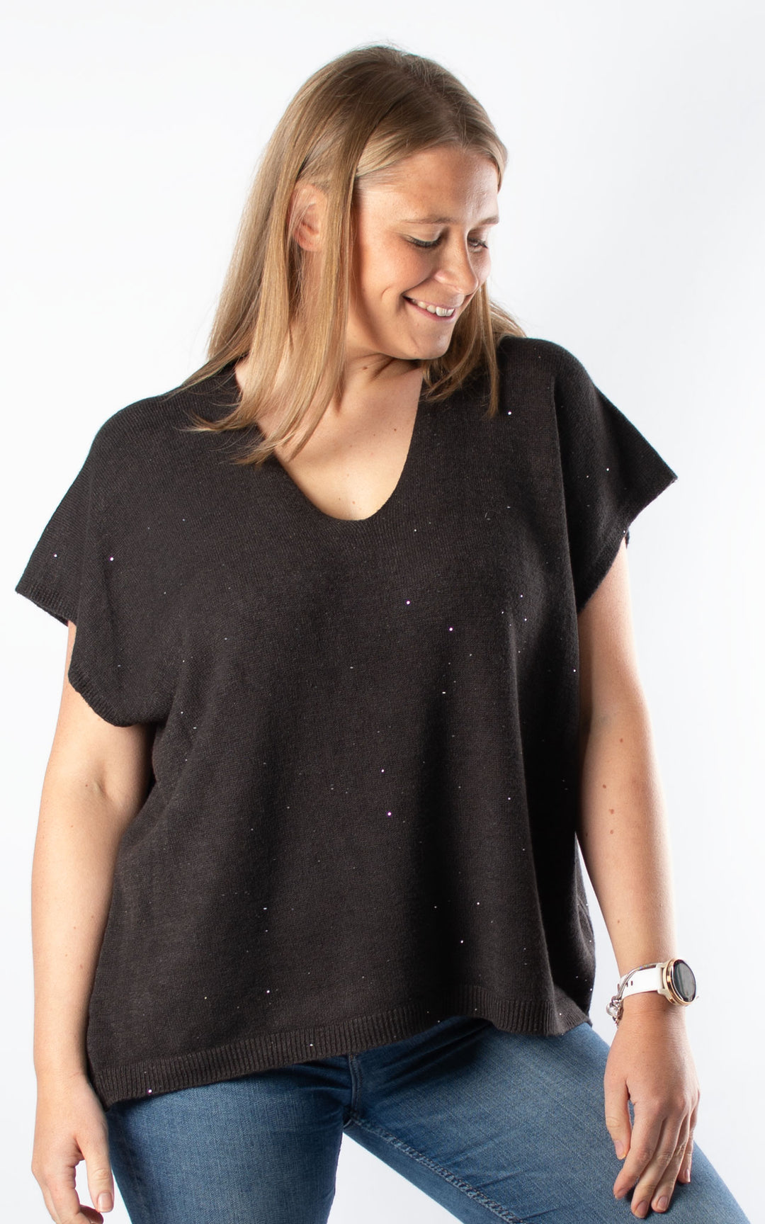 Sparkle V-Neck | Chocolate