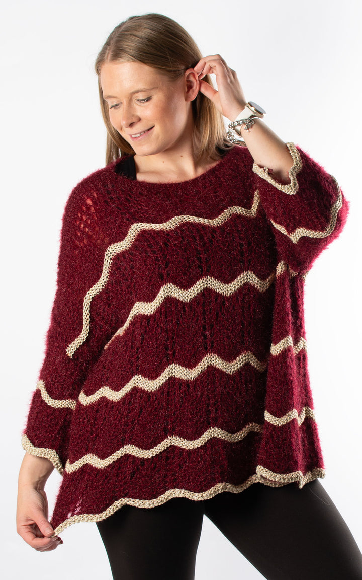Sparkle Wave Knit | Burgundy