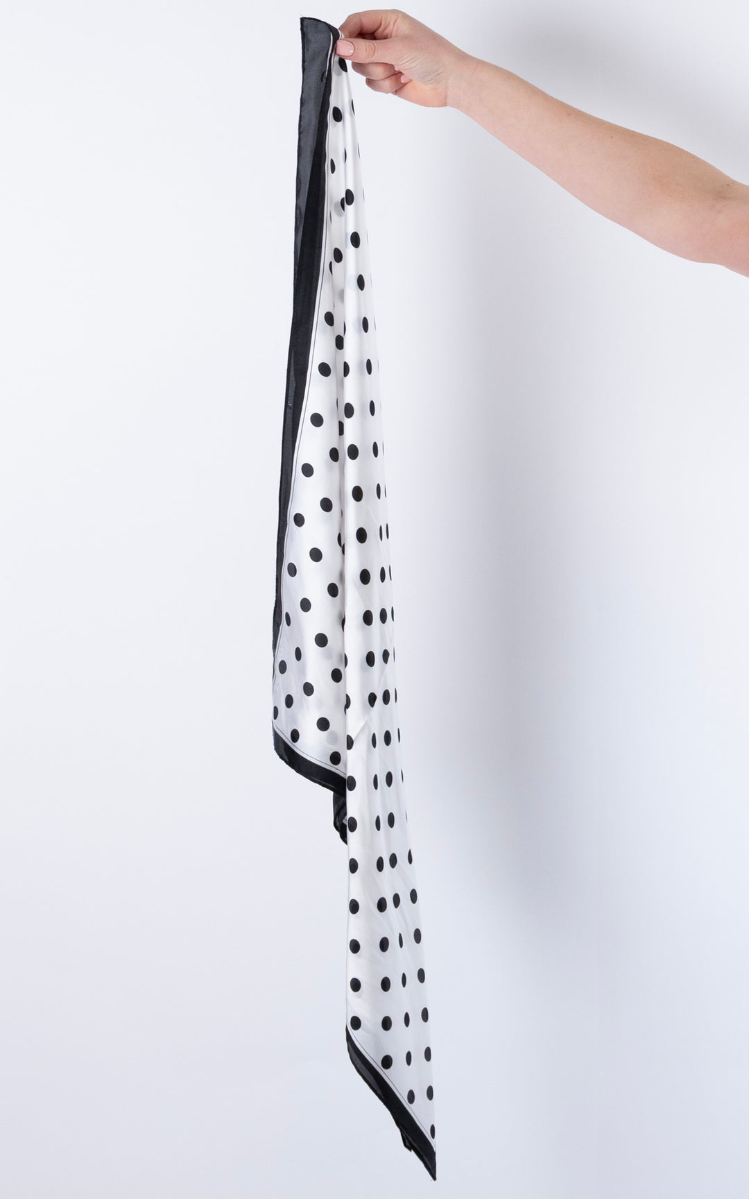 Square Pattern Scarf | Black Polka Dot