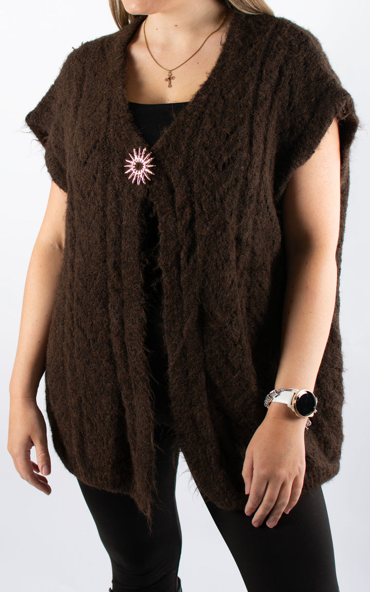 Star Brooch Waistcoat | Chocolate