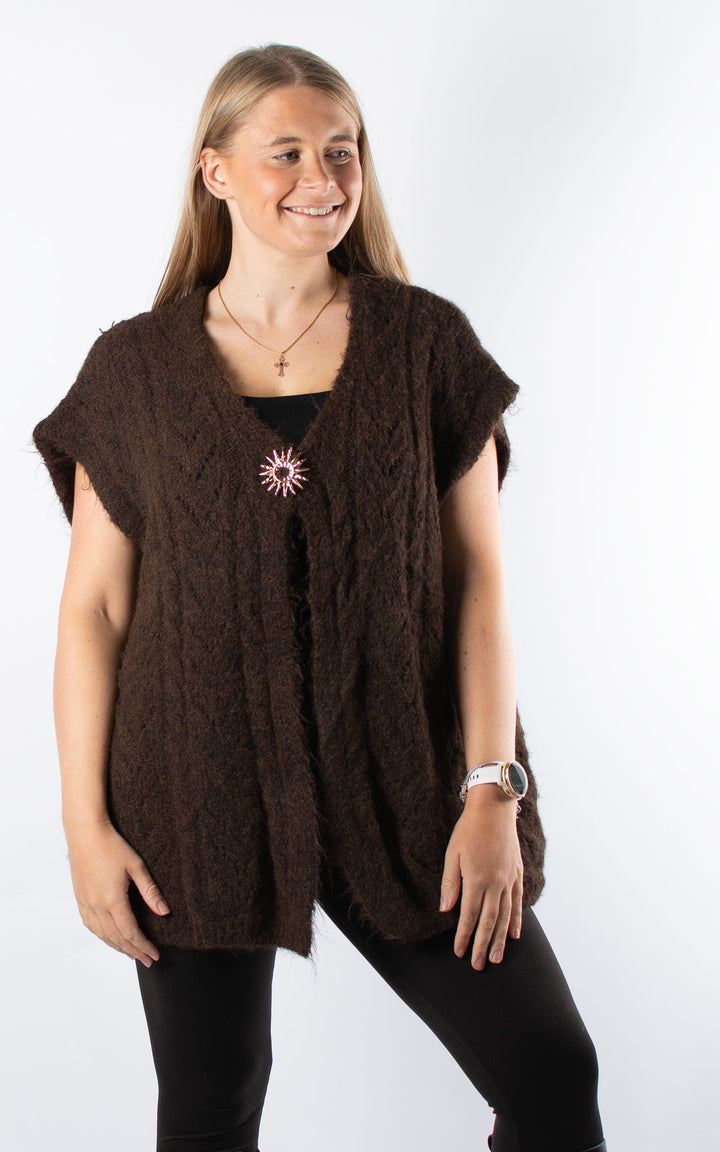 Star Brooch Waistcoat | Chocolate