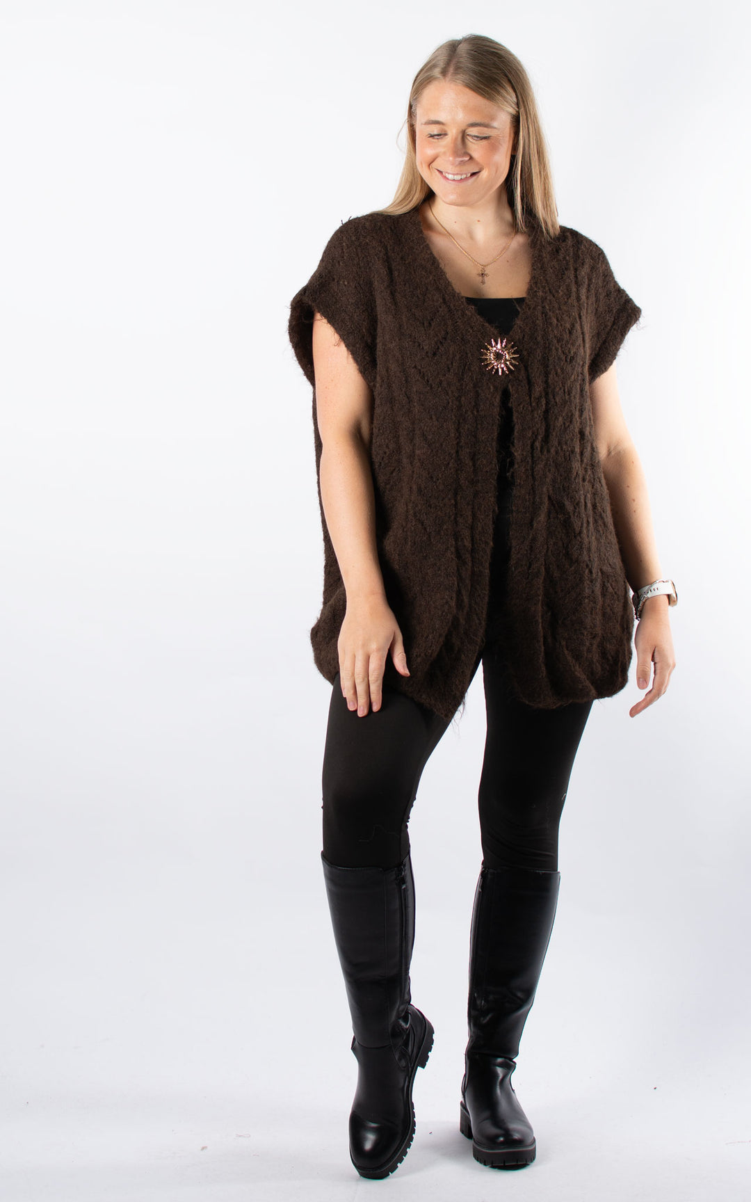 Star Brooch Waistcoat | Chocolate