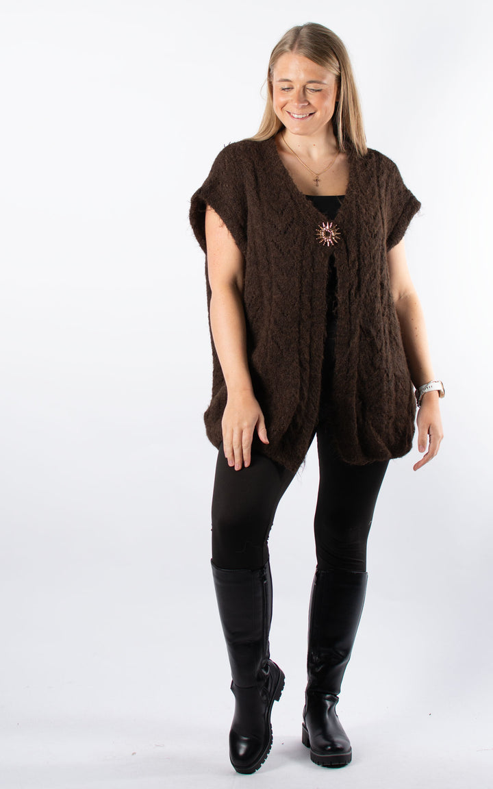 Star Brooch Waistcoat | Chocolate