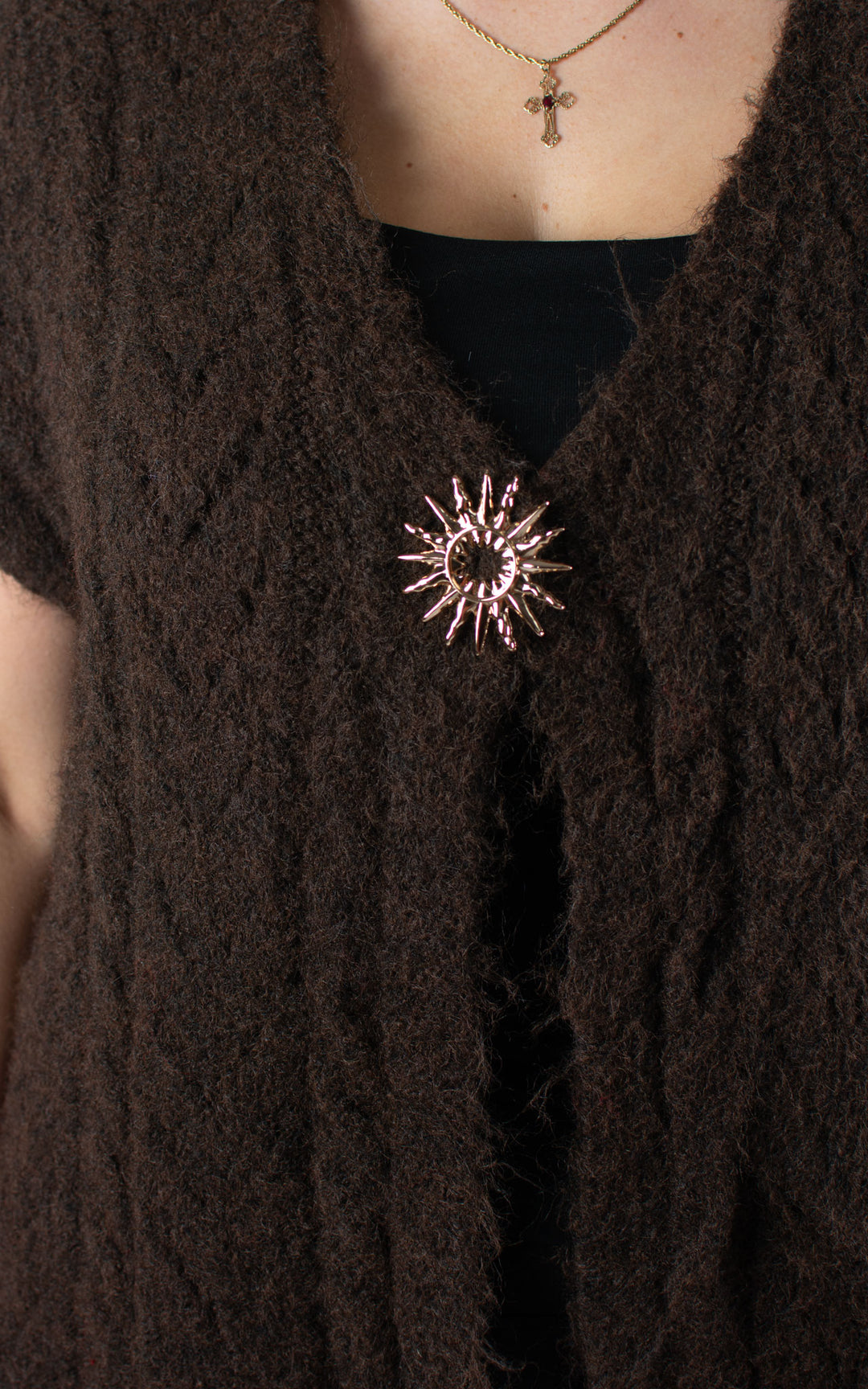 Star Brooch Waistcoat | Chocolate